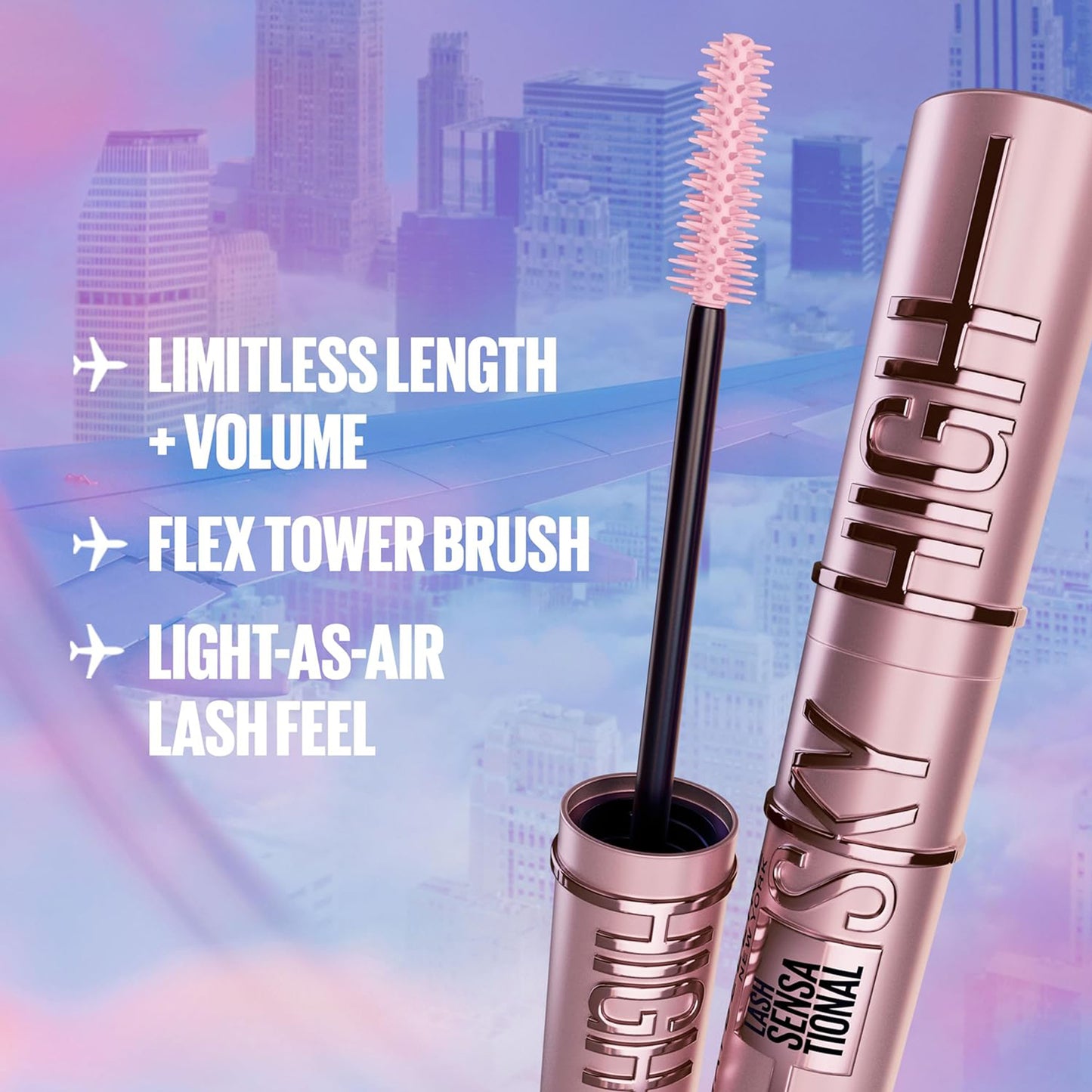 Maybelline Lash Sensational Sky High Washable Mascara Blackest Black 7.2 mL