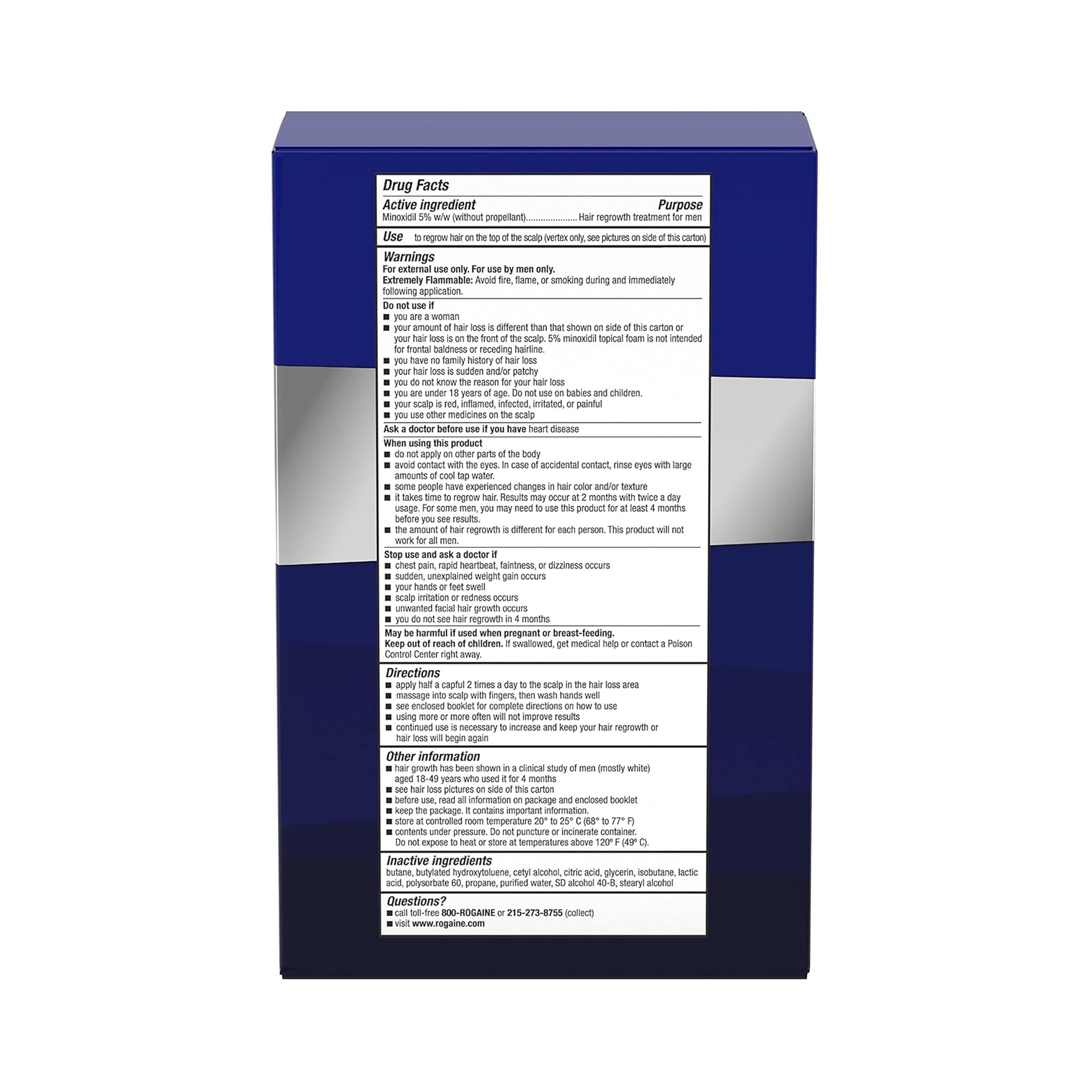 Men's Rogaine 5% Minoxidil Topical Aerosol Hair Regrowth Treatment Foam - 3 Month Supply