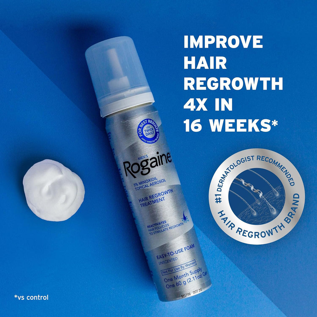 Men's Rogaine 5% Minoxidil Topical Aerosol Hair Regrowth Treatment Foam - 3 Month Supply
