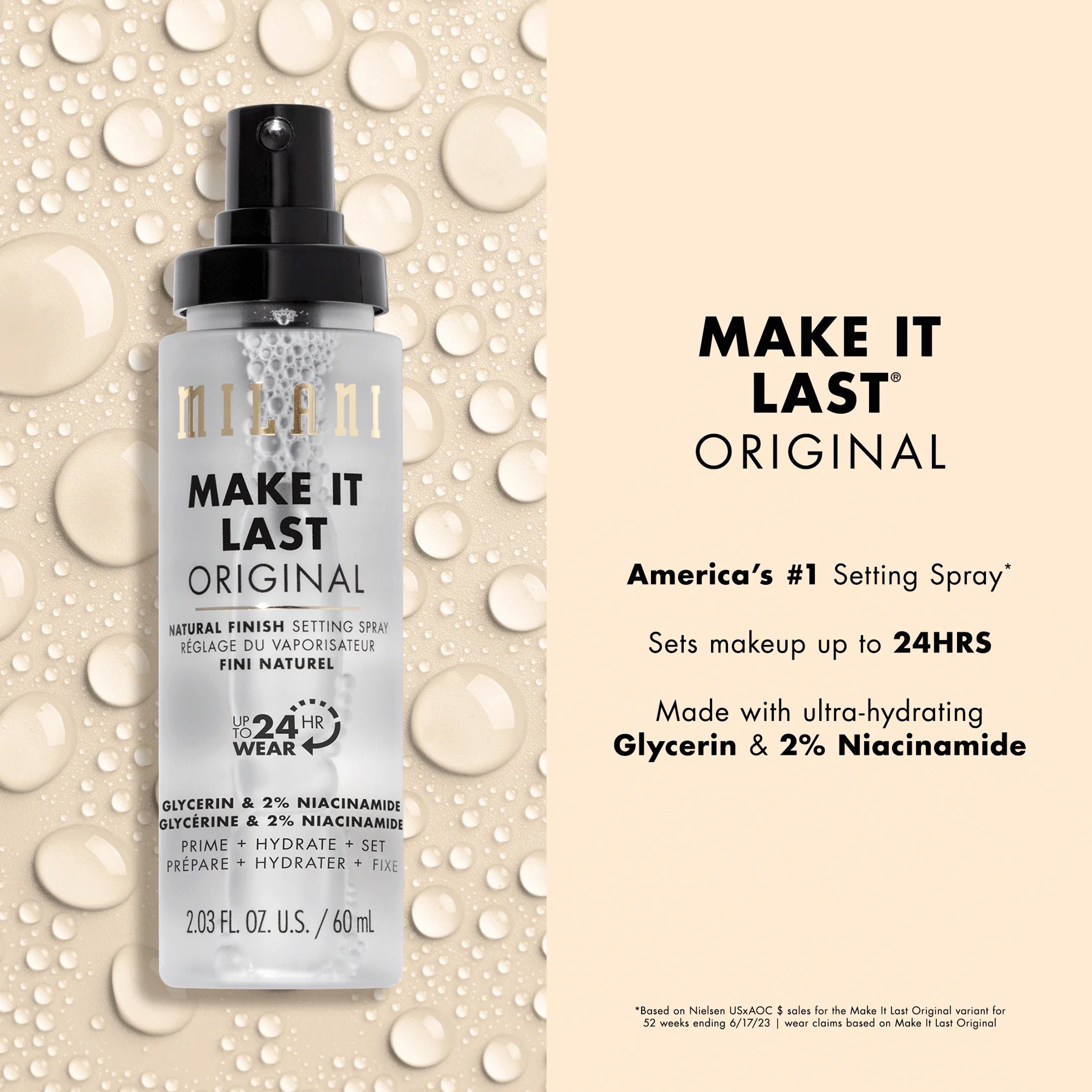 Milani Cosmetics Make It Last Natural Finish Setting Spray 60 mL