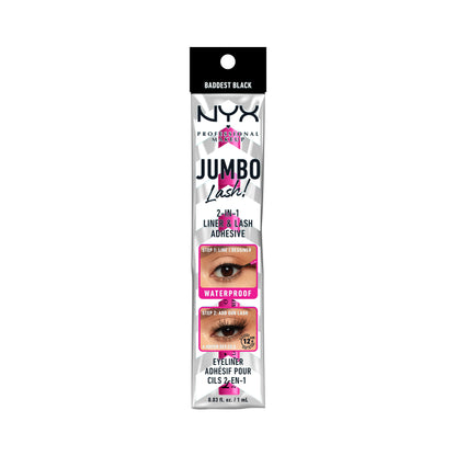 NYX Cosmetics Professional Makeup - Jumbo Lash! 2-in-1 Liner Lash Adhesive Baddest Black 1 mL