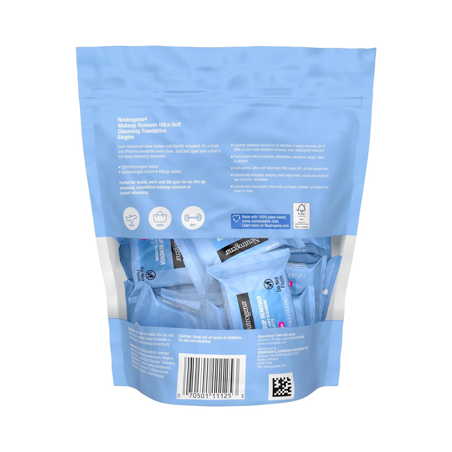 Neutrogena Makeup Remover Ultra-Soft Cleansing Towelettes 20 Ct