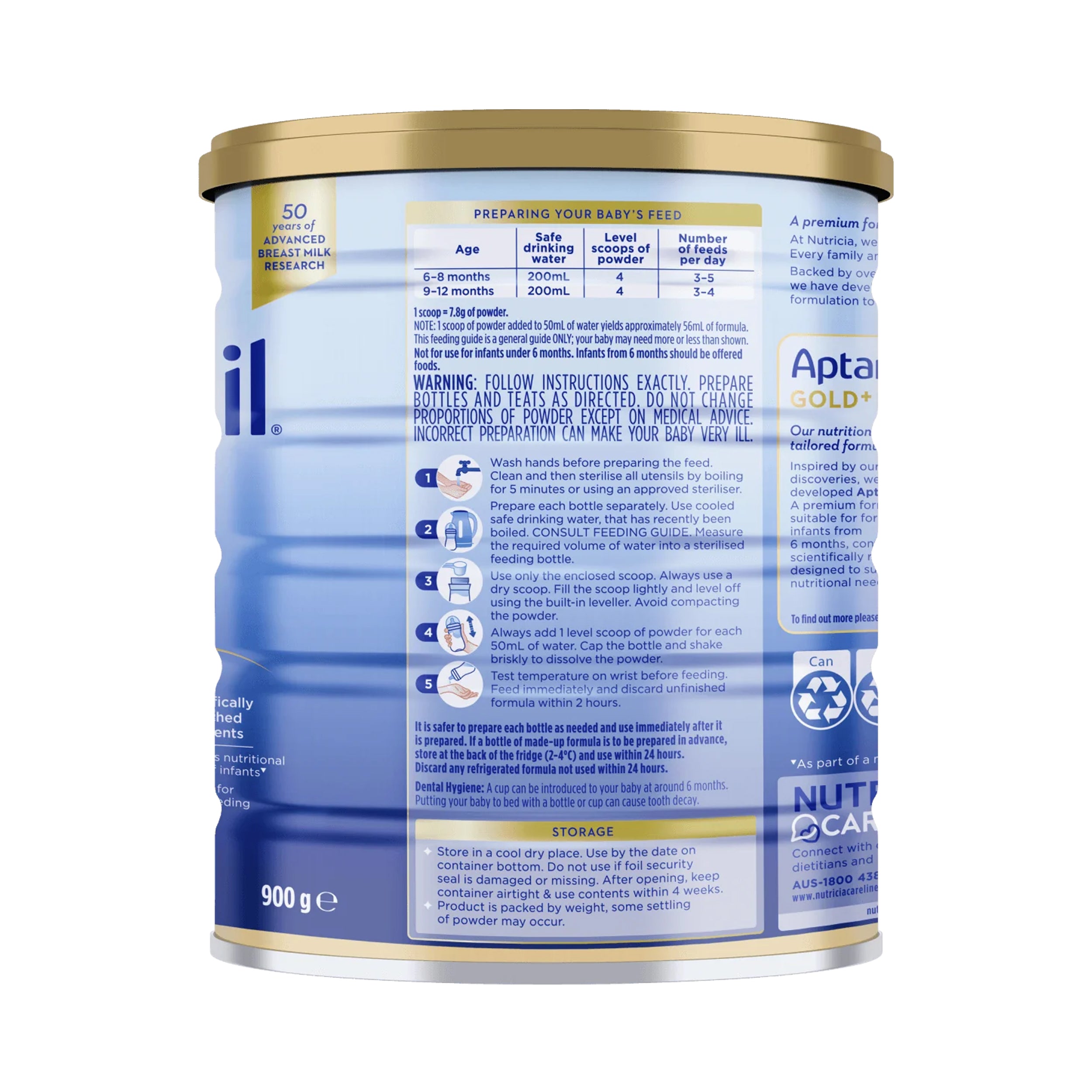 Nutricia Aptamil Gold+ 2 Premium Follow-On Formula From 6-12 Months 900g
