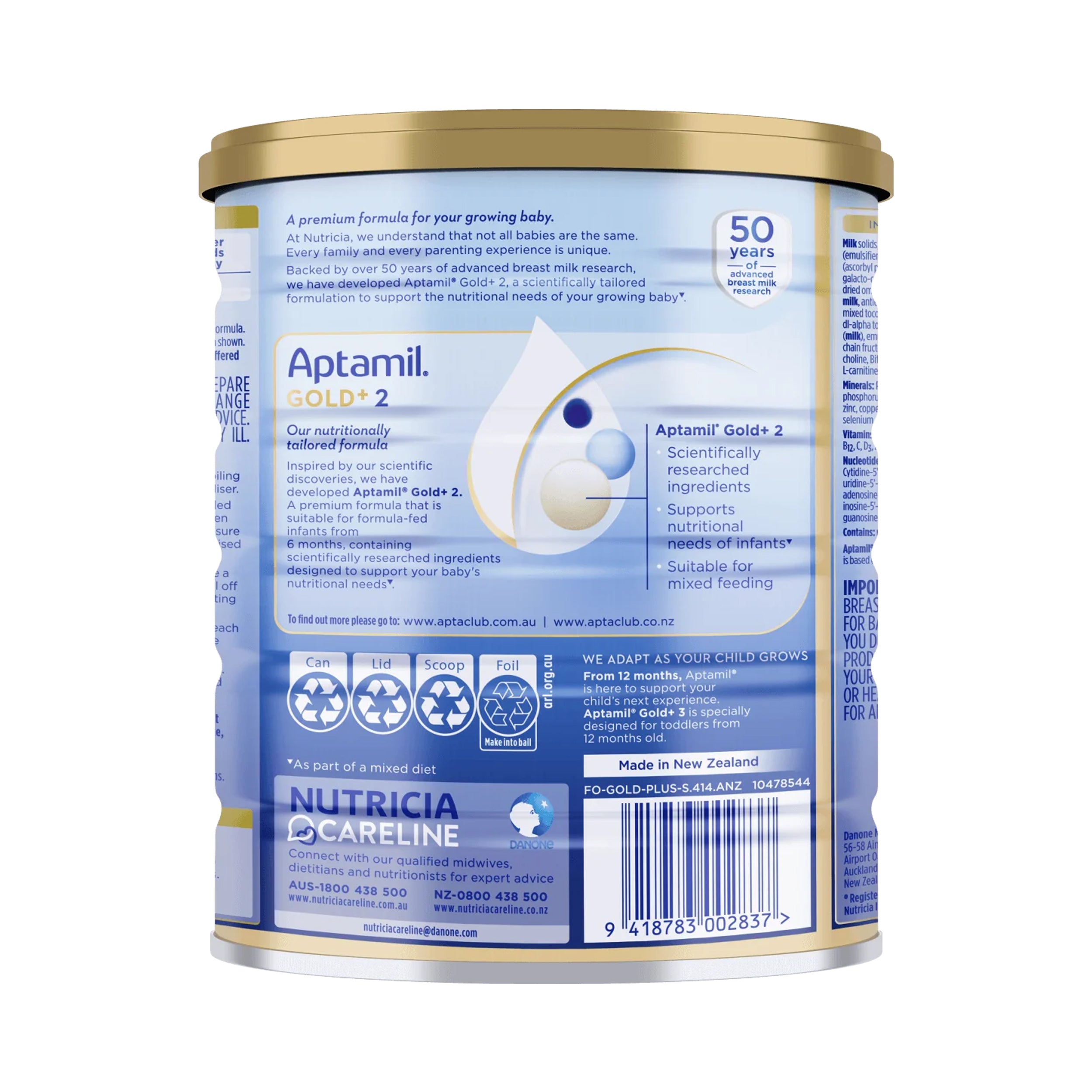 Nutricia Aptamil Gold+ 2 Premium Follow-On Formula From 6-12 Months 900g