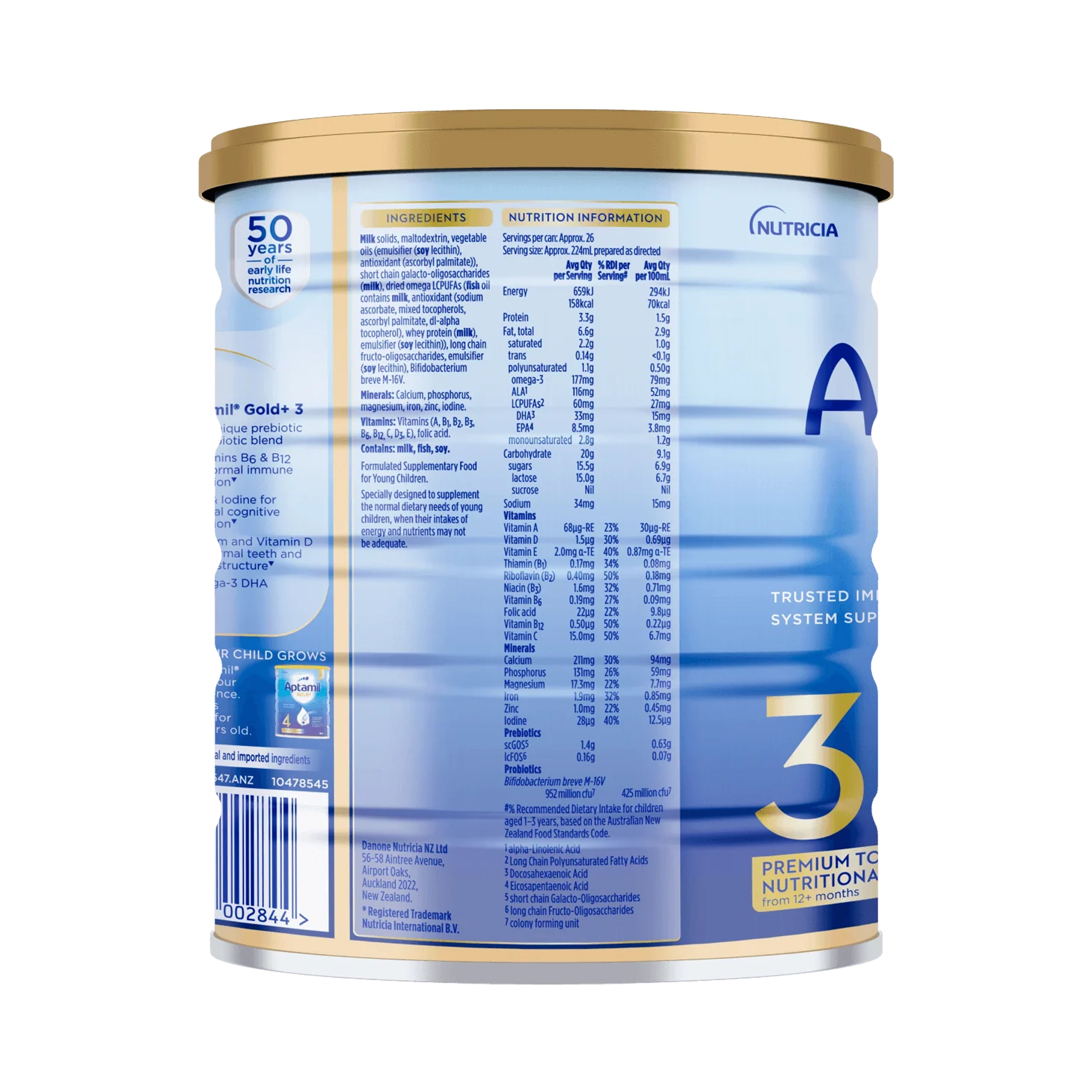 Nutricia Aptamil Gold+ 3 - Premium Toddler Nutritional Supplement From 1 Year 900g