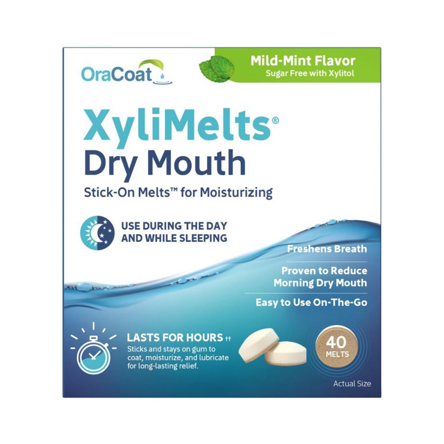 OraCoat XyliMelts for Dry Mouth Mild-Mint 40 Melts