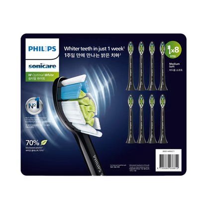 Philips Sonicare W2 Optimal Standard Brush Heads 8 Pack Black