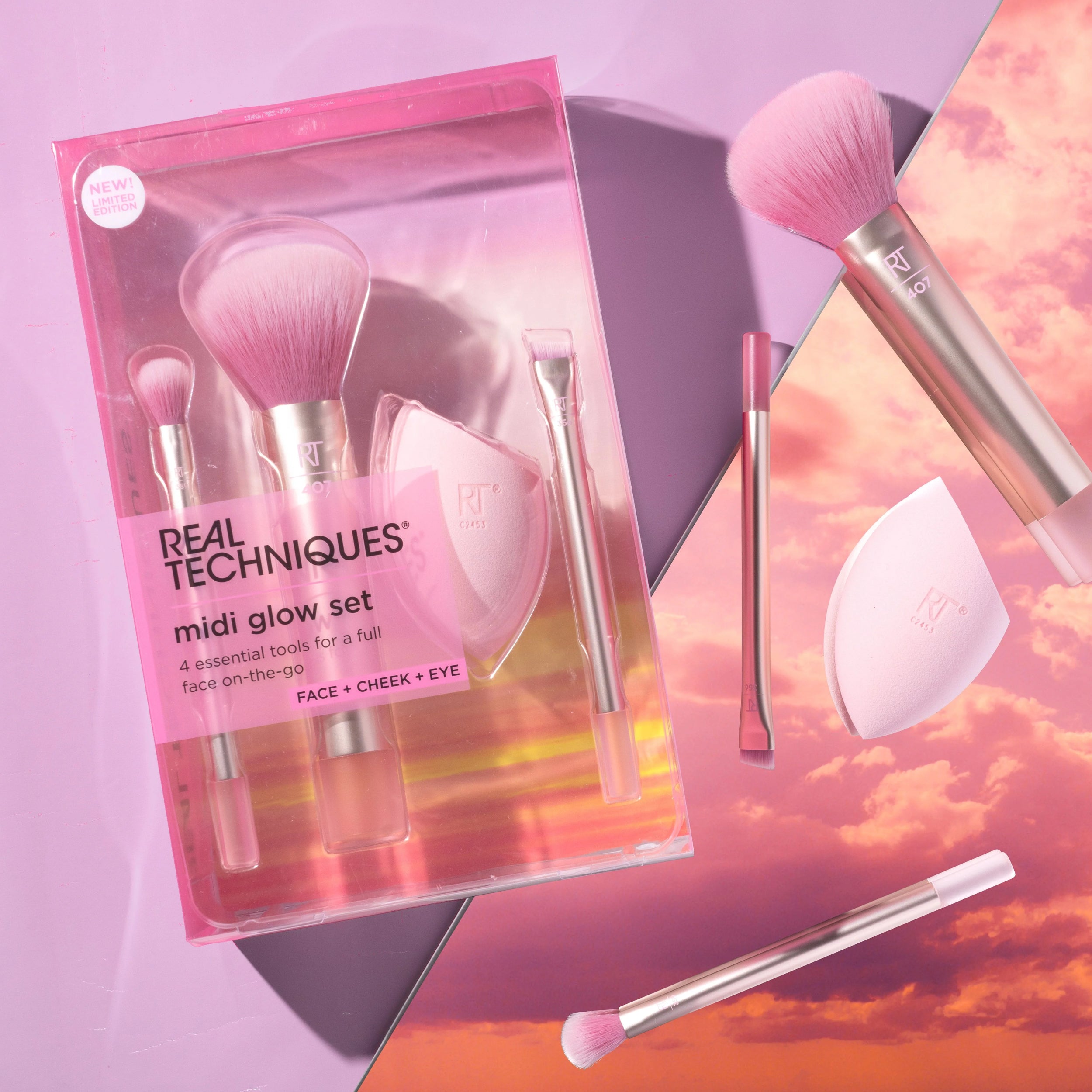 Real Techniques Sunrise To Sunset Midi Glow Brush Set