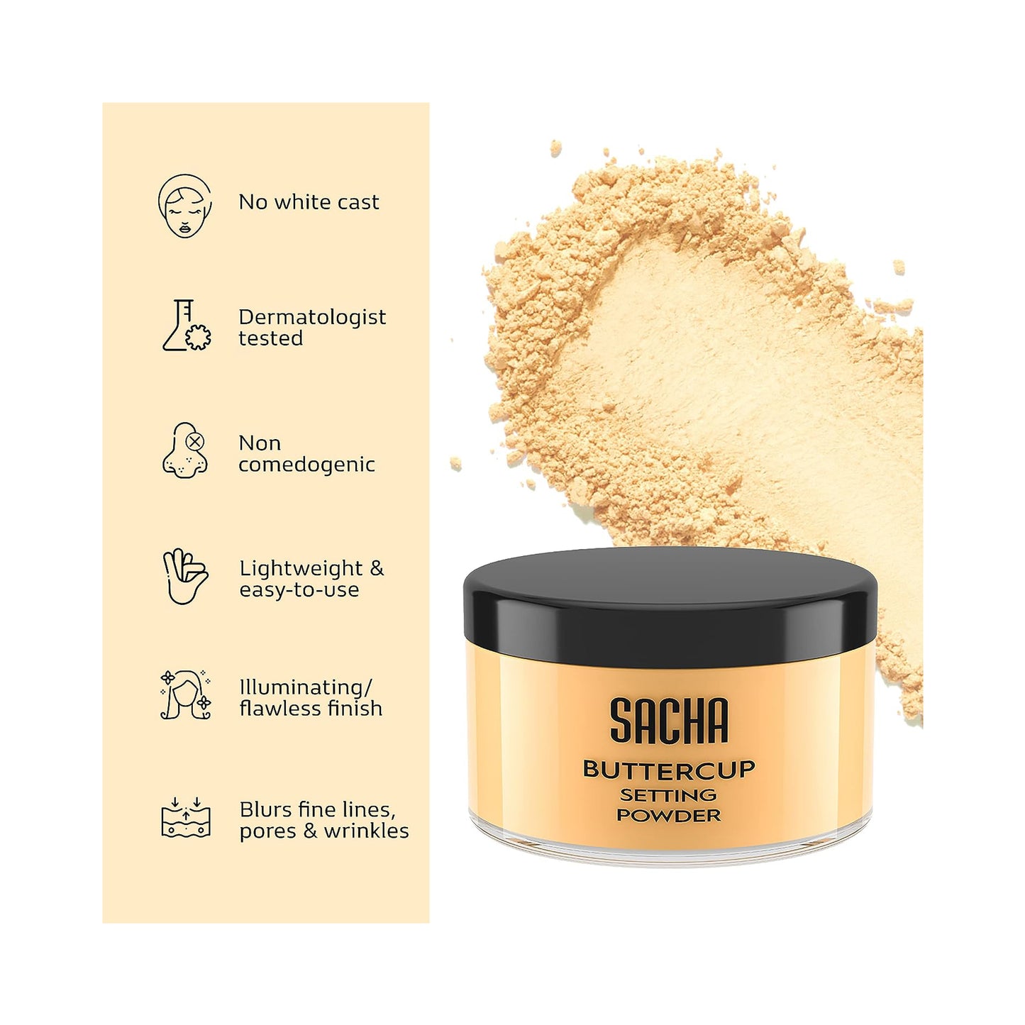 Sacha Cosmetics Buttercup Loose Powder Open