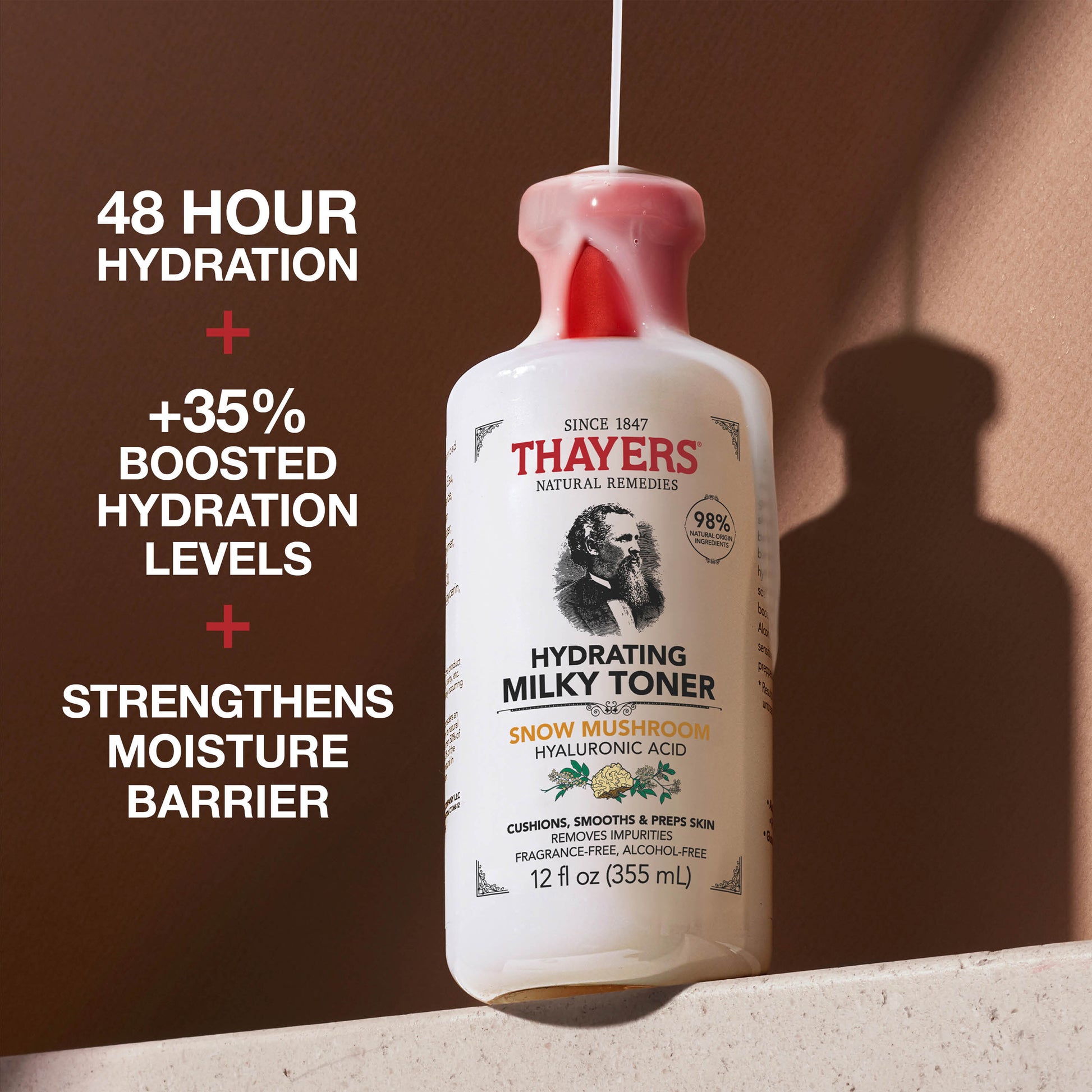 Thayers Hydrating Milky Face Toner Snow Mushroom Hyaluronic Acid Skin Care 355 mL