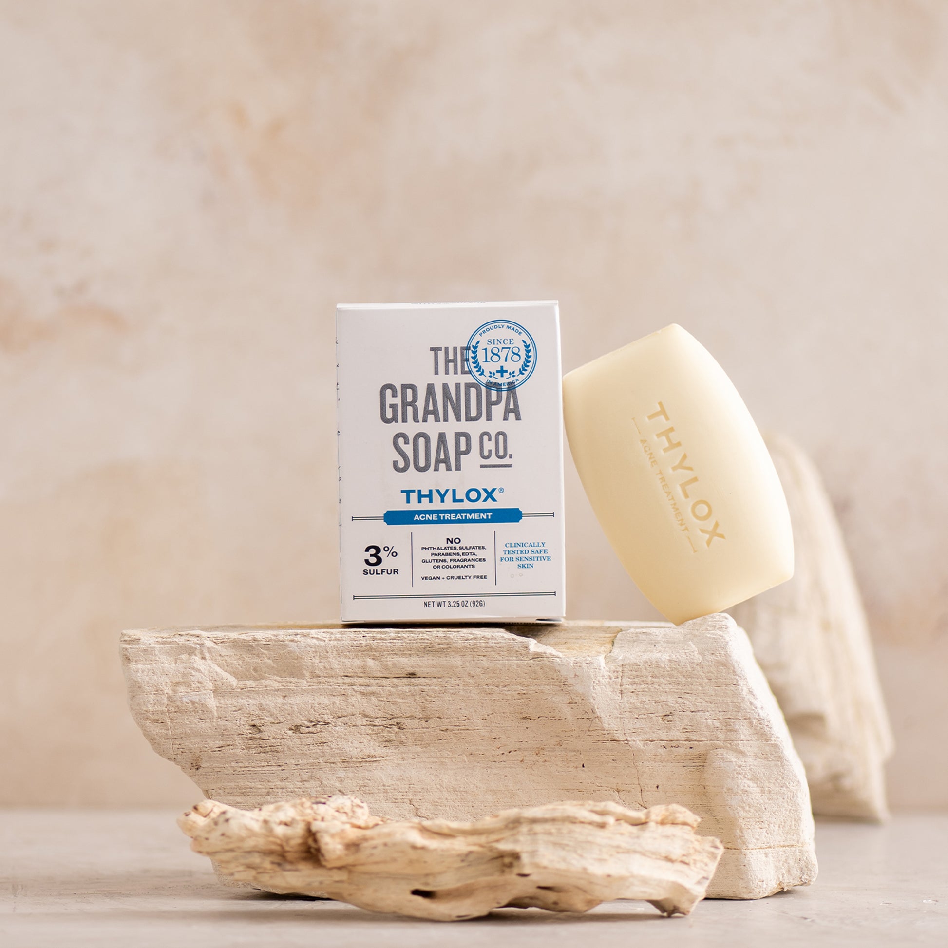 The Grandpa Soap Co Thylox Bar Soap Acne Treatment 3.25 oz (92g)