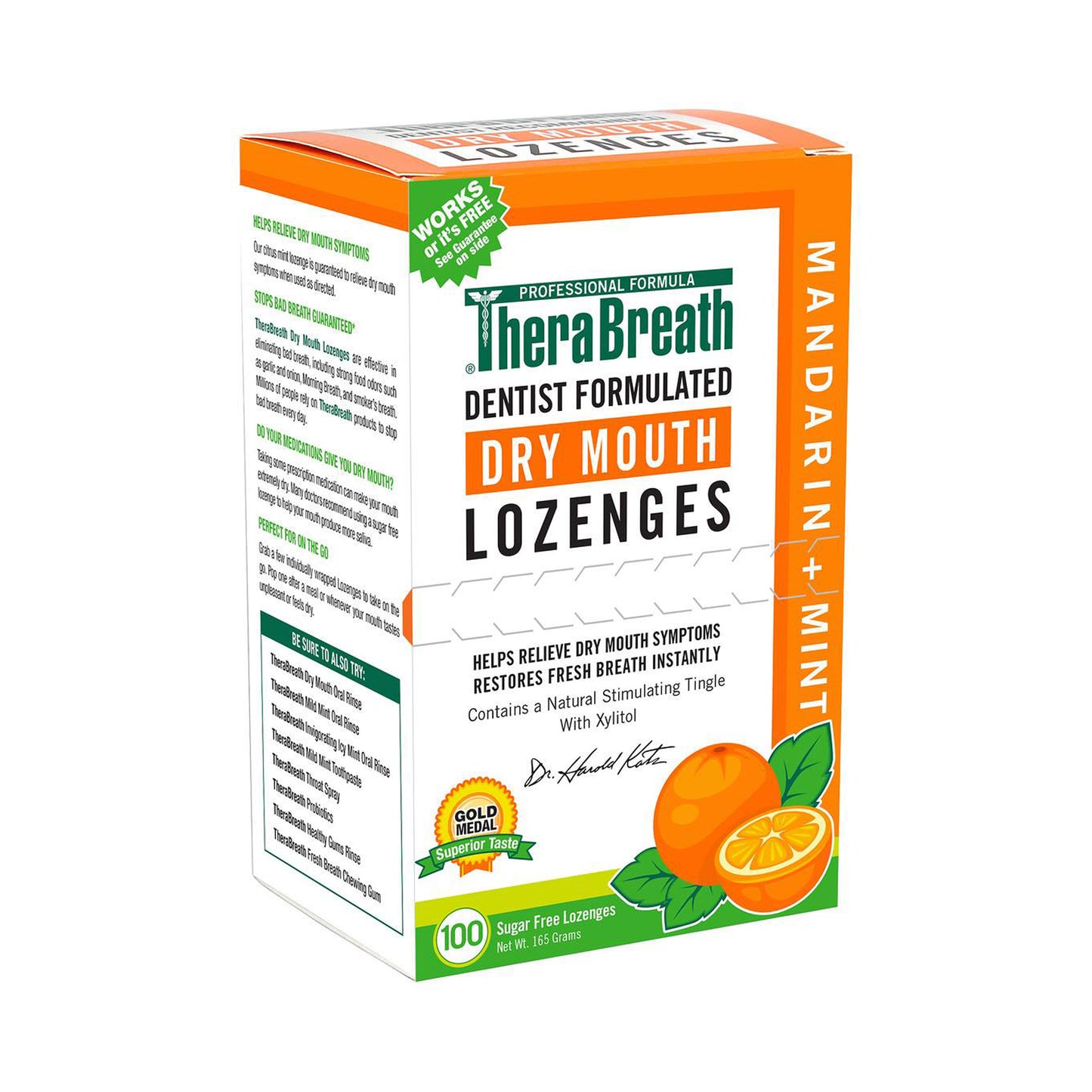 TheraBreath Dry Mouth Lozenges Mandarin Mint 100 Lozenges