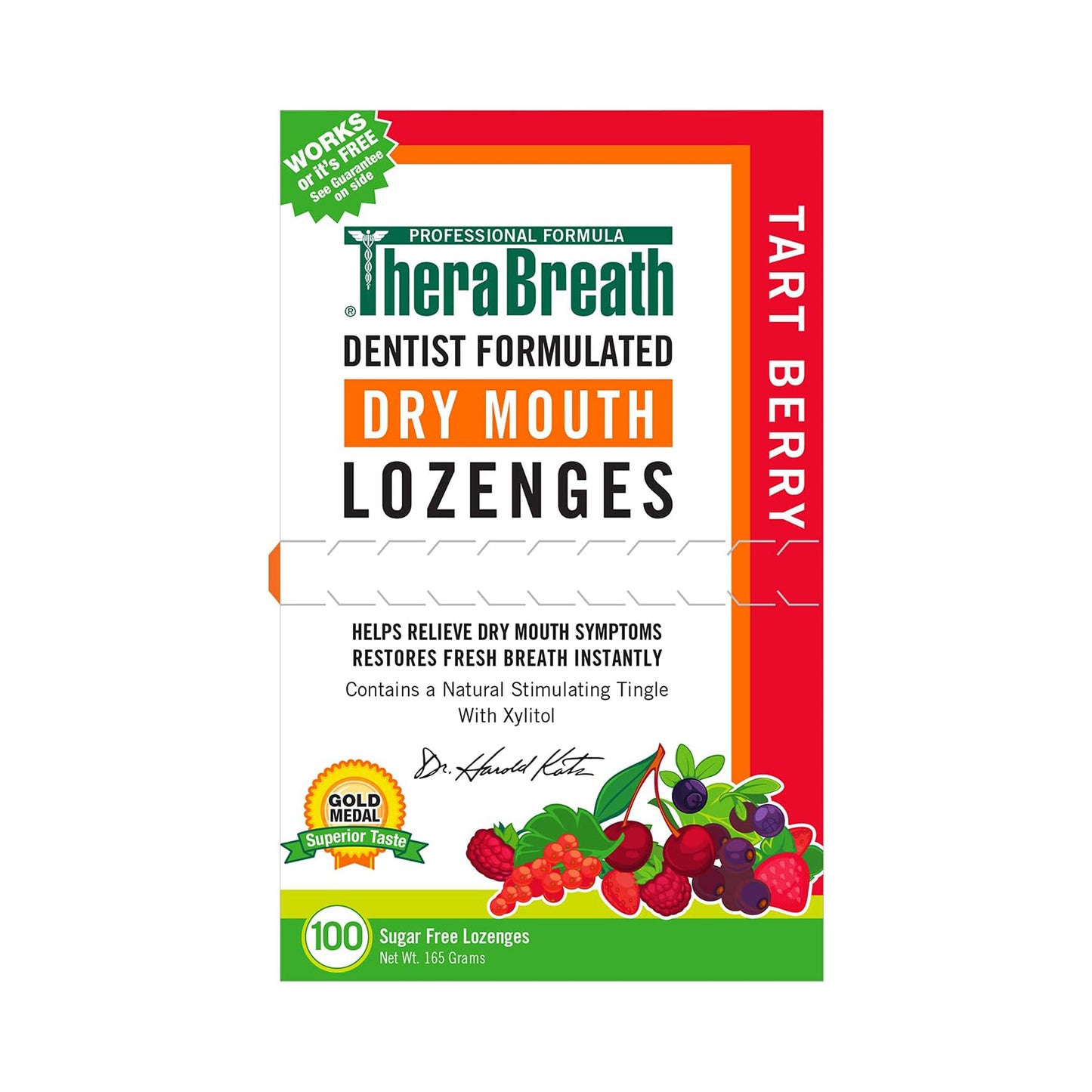 TheraBreath Dry Mouth Lozenges Tart Berry 100 Lozenges