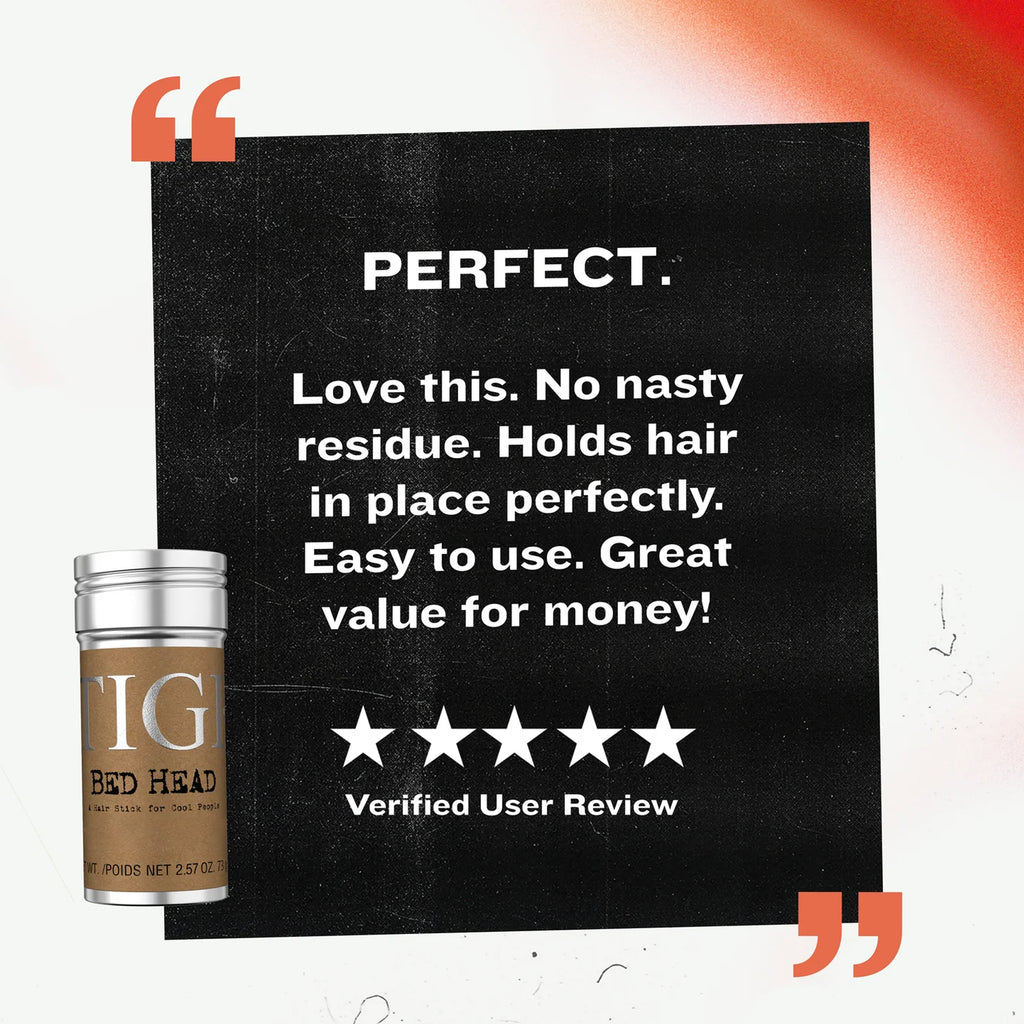 Product with a five-star review card on a white background