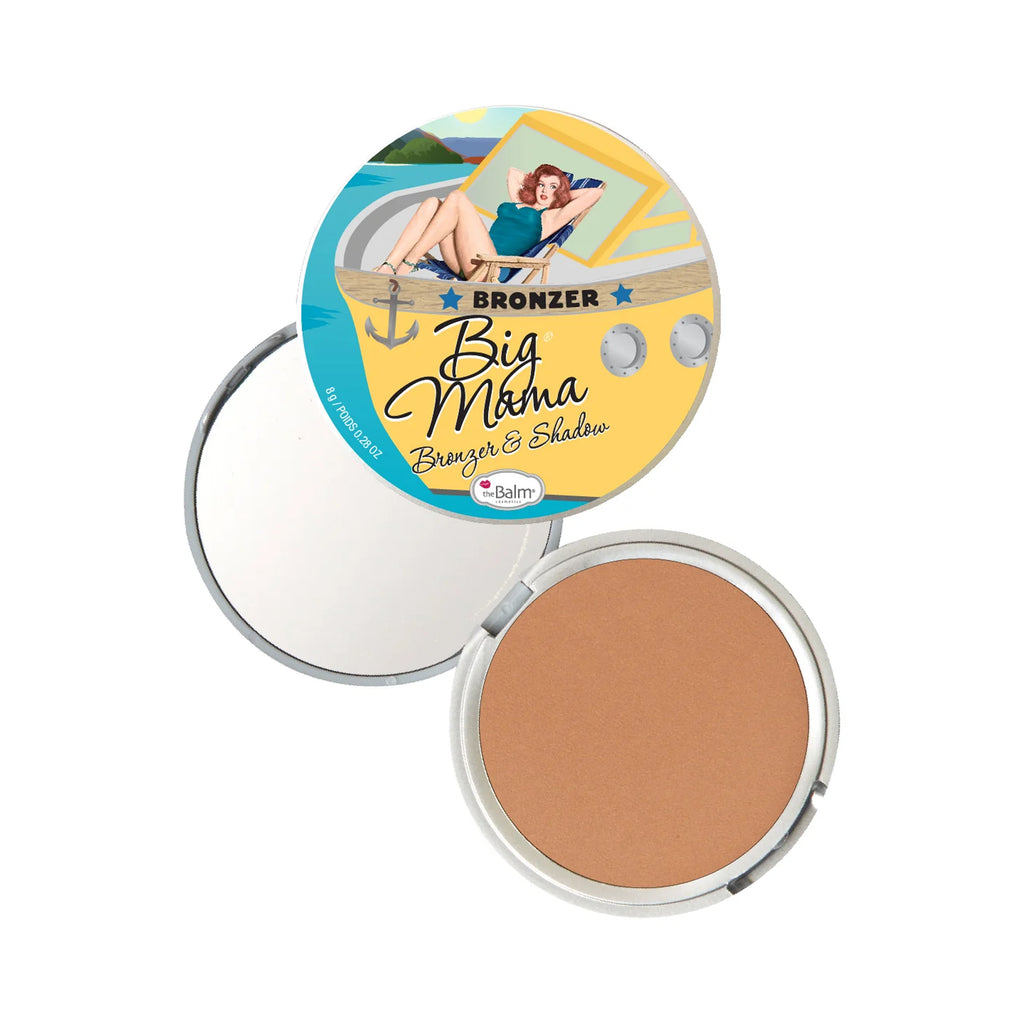 Bronzer compact with 'Big Mama' packaging on a white background