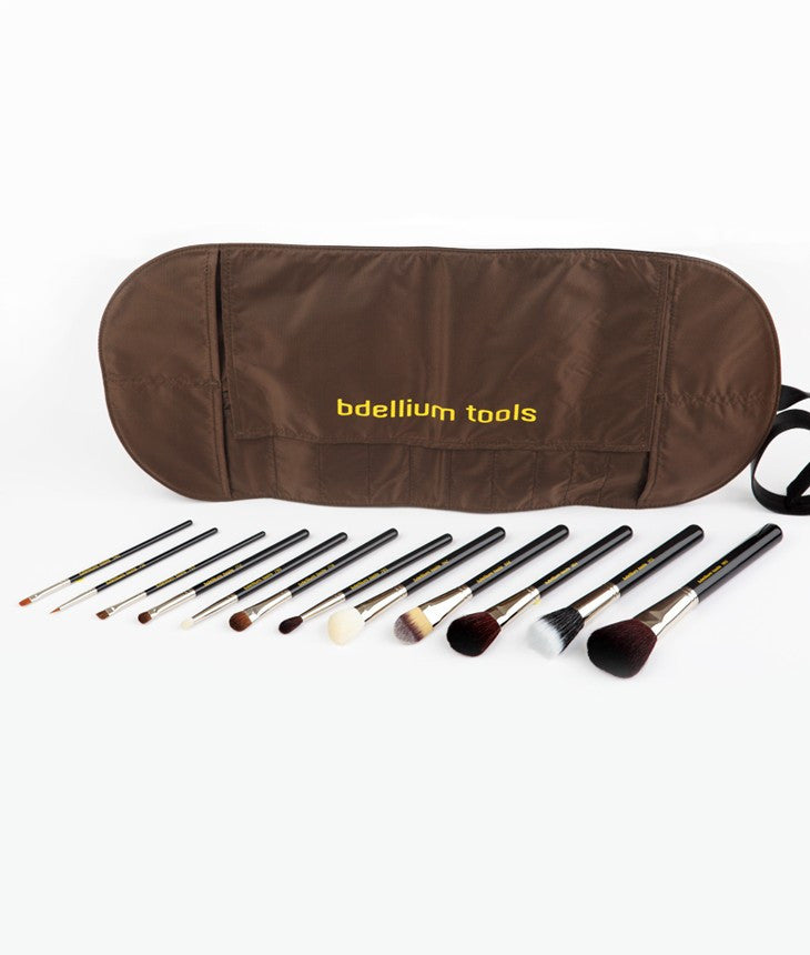 BDellium Tools Maestro Complete 12pc. Brush Set with Roll-up Pouch