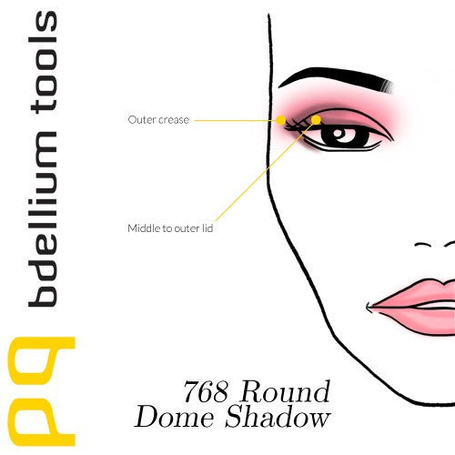 BDellium Tools Professional Antibacterial Makeup Brush Studio Line Round Dome Shadow 768 Yellow Package