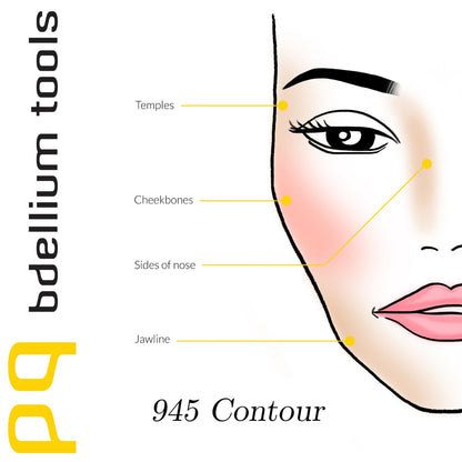 BDellium Tools Professional Antibacterial Makeup Brush Studio Line Contour 945 Yellow Package