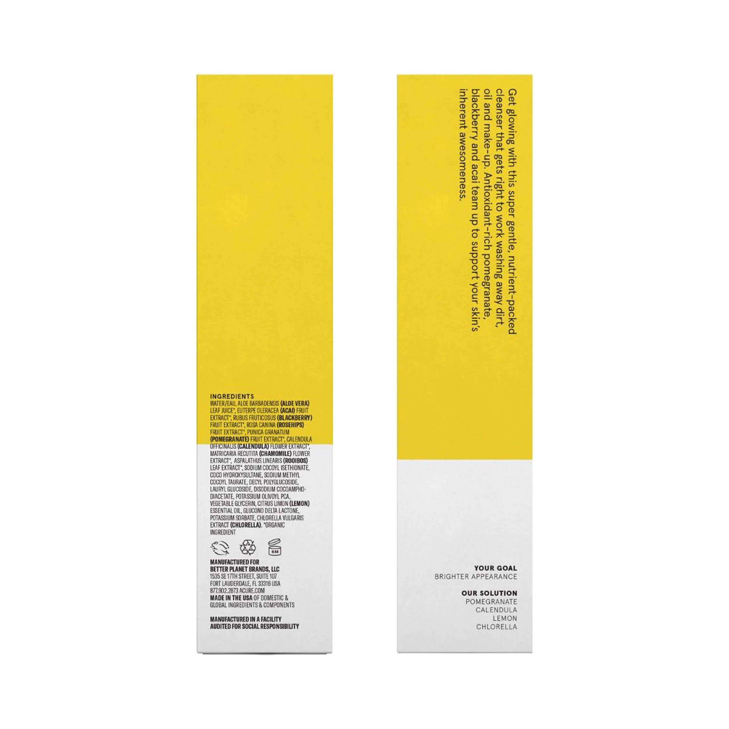 Acure Brightening Cleansing Gel 118ml Side