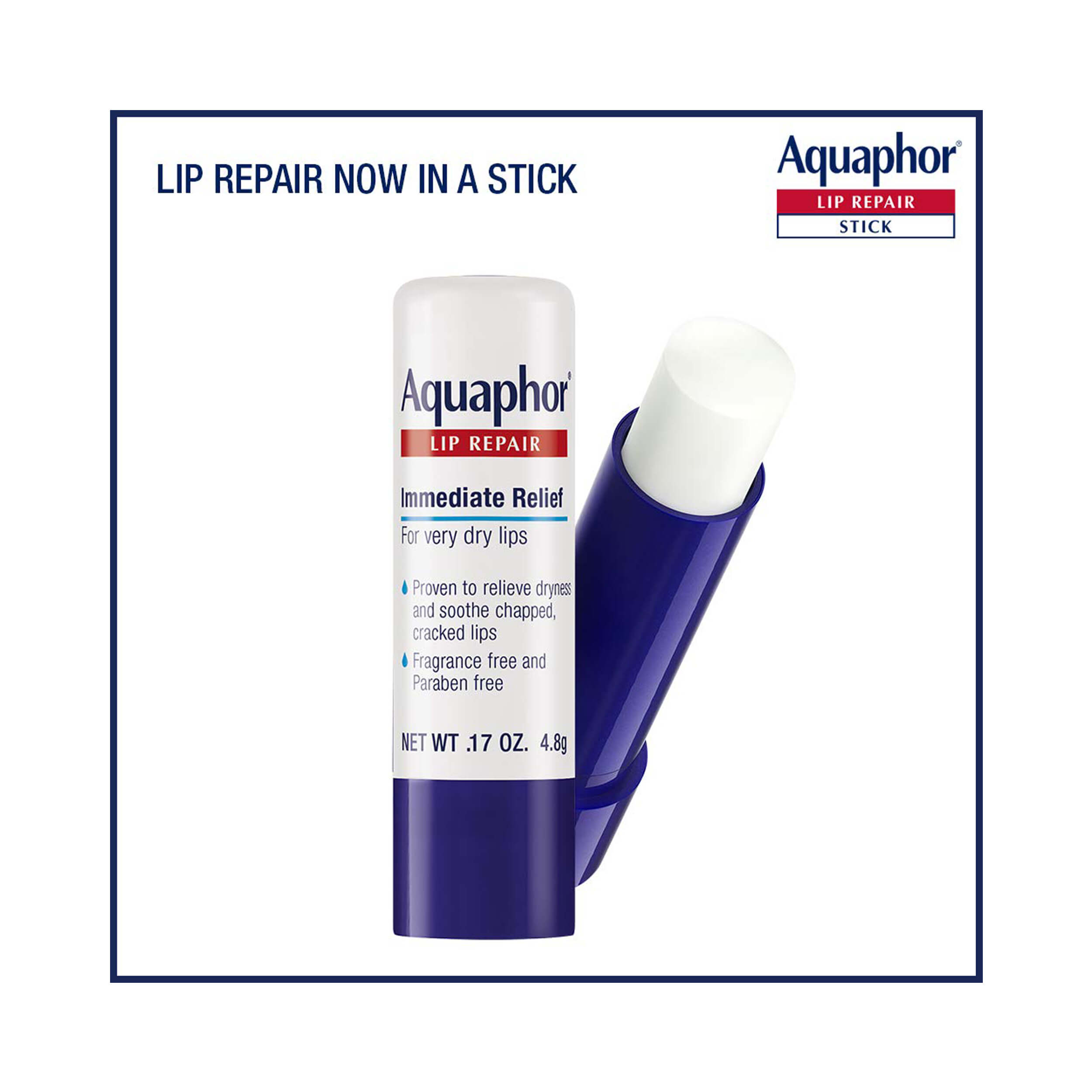 Aquaphor Lip Repair Stick Immediate Relief Dual Pack