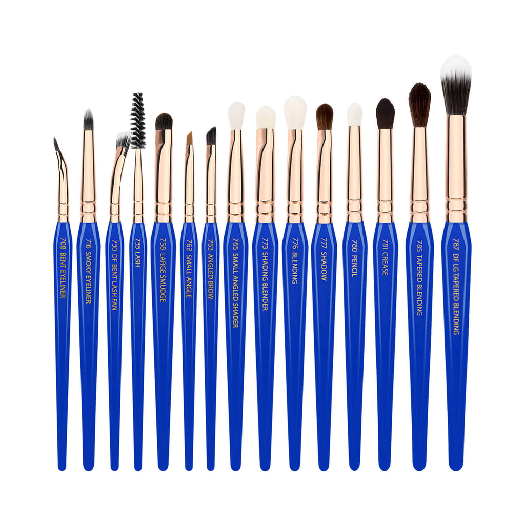 BDellium Tools Golden Triangle Eyes Only Complete 15pc Brush Set With Pouch