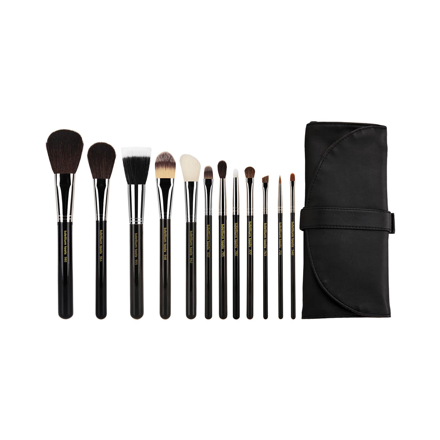 BDellium Tools Maestro Complete 12pc Brush Set with Roll-up Pouch