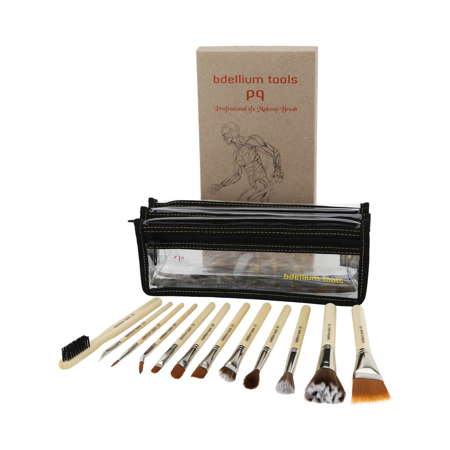 BDellium Tools SFX Brush Set 12 pc. with Double Pouch 1st Collection