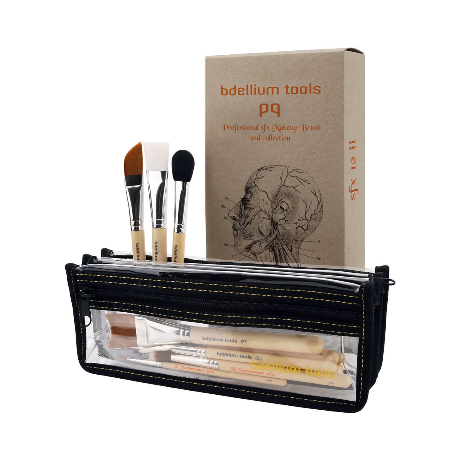 BDellium Tools SFX Brush Set 12 pc. with Double Pouch 2nd Collection