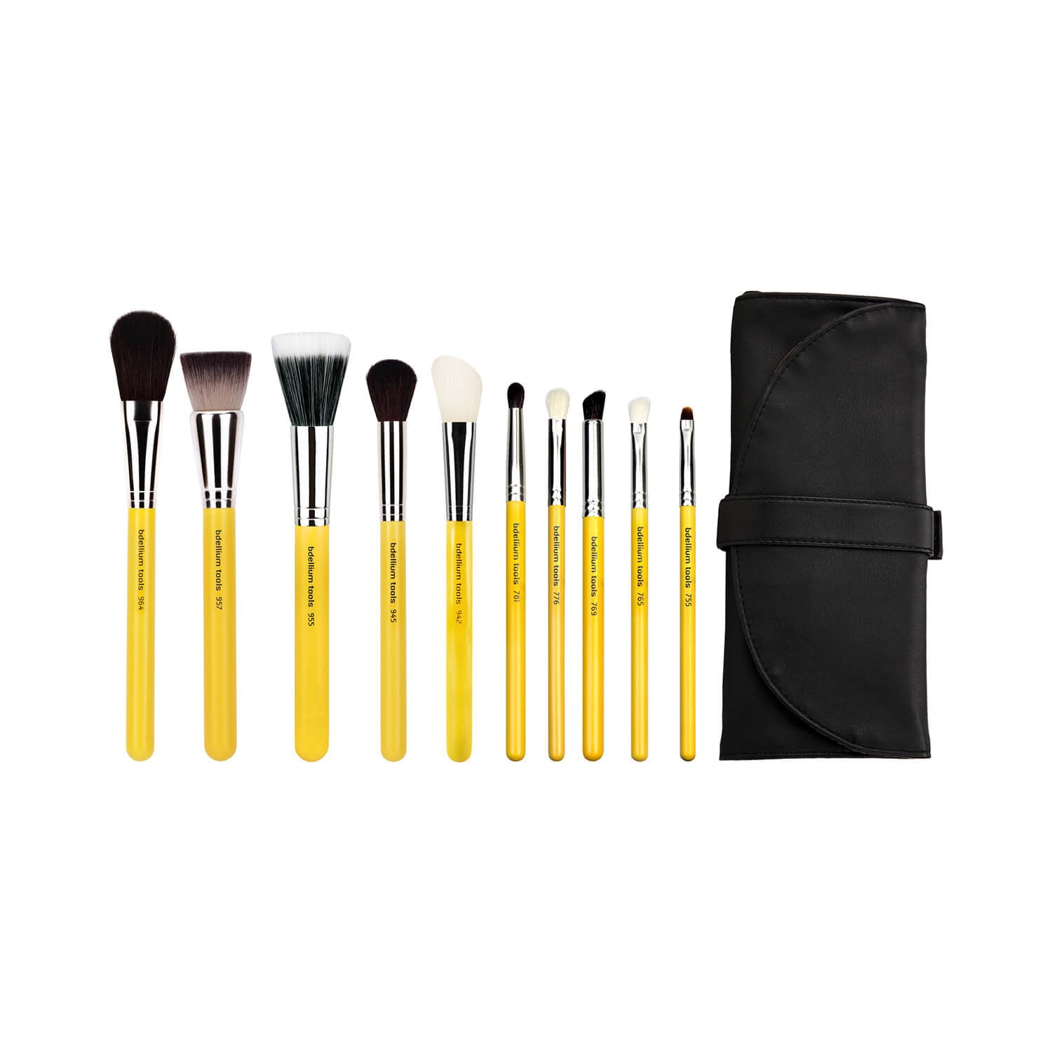 BDellium Tools Studio Mineral 10pc. Brush Set with Roll-up Pouch