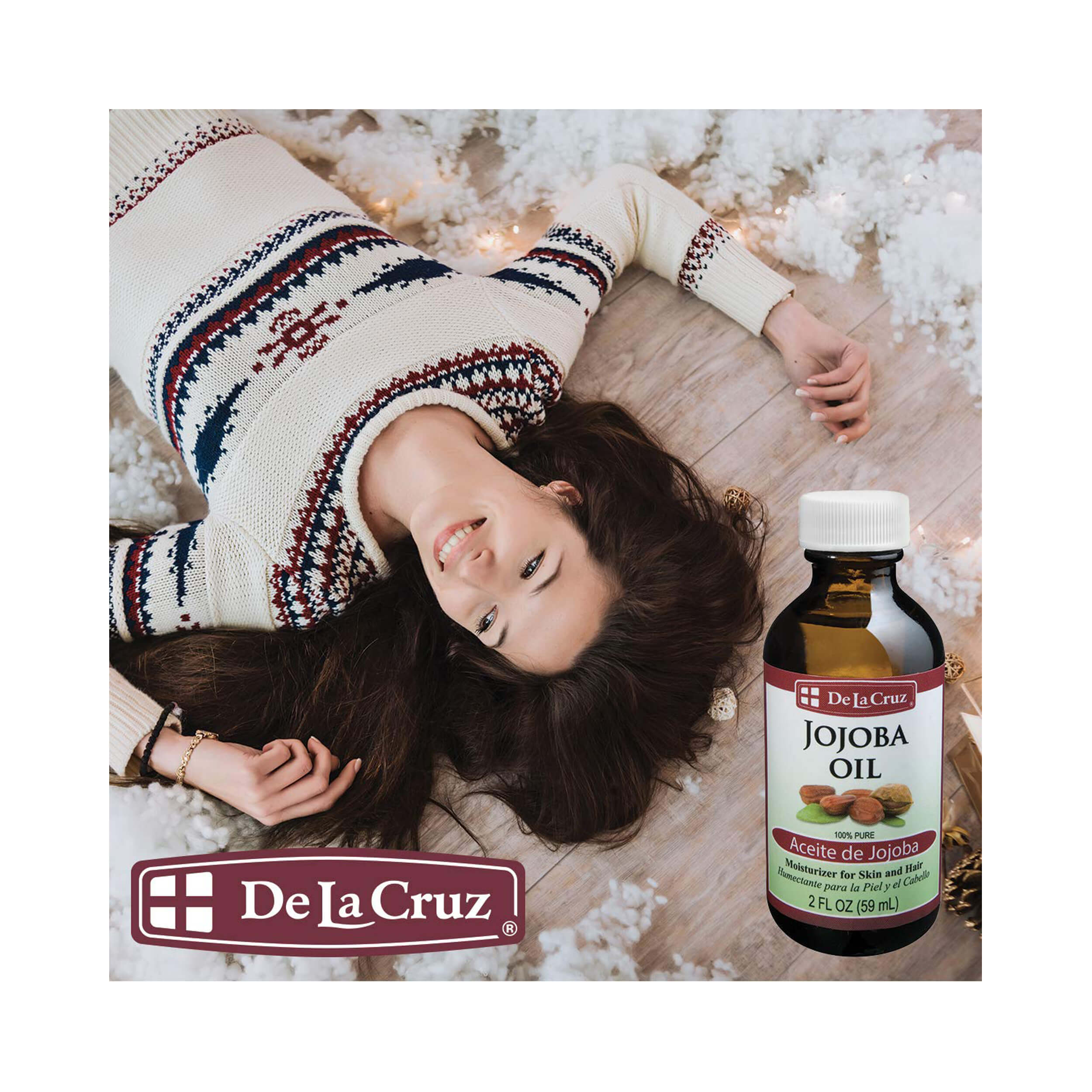De La Cruz Pure Jojoba Oil 59 mL