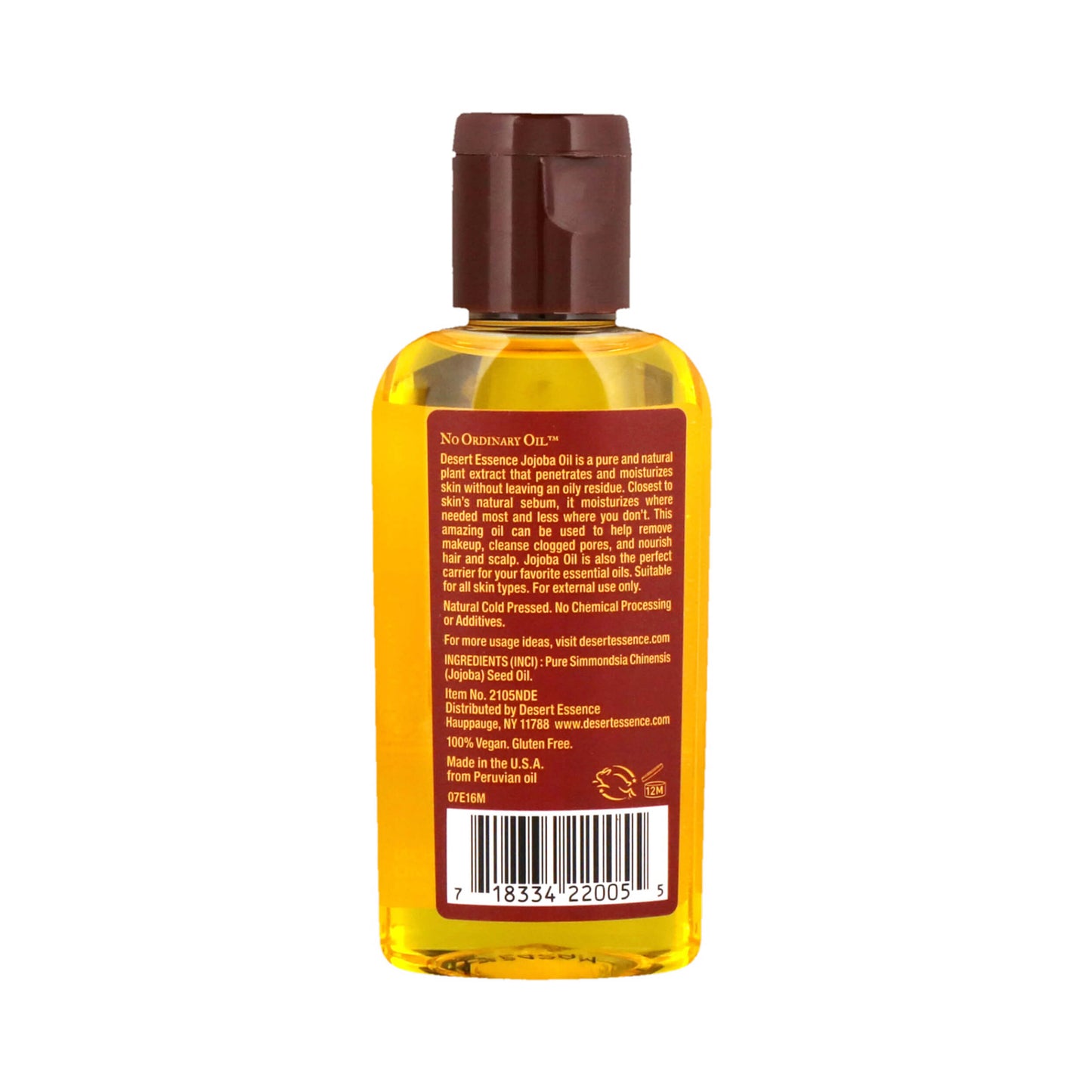 Desert Essence 100% Pure Jojoba Oil For Hair, Skin & Scalp 60 mL