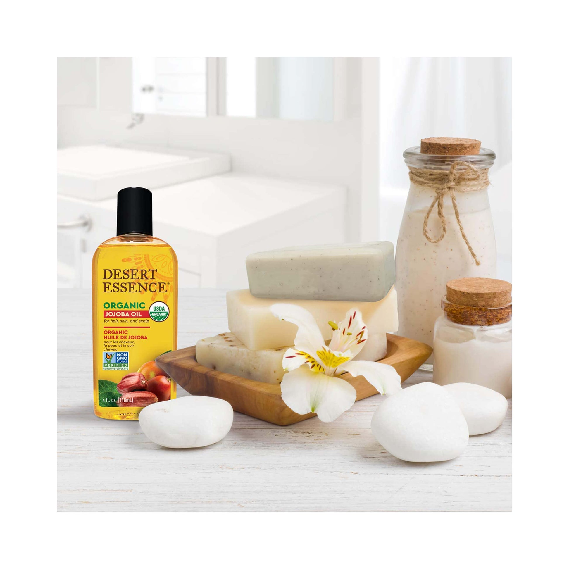 Desert Essence Organic Jojoba Oil For Hair, Skin & Scalp 118 mL