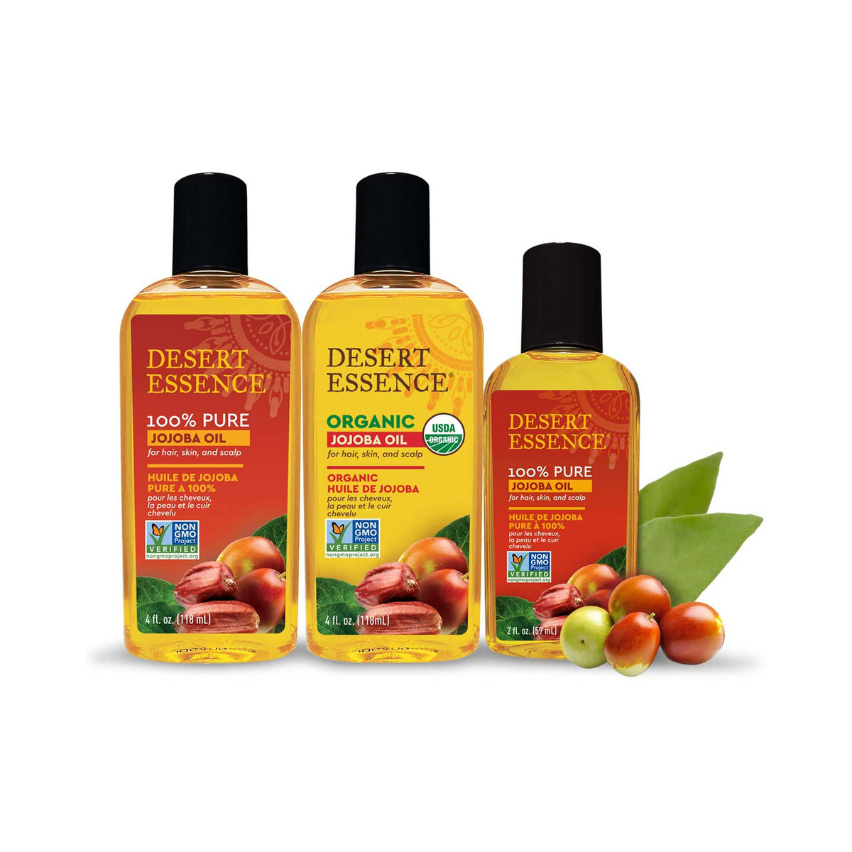 Desert Essence Organic Jojoba Oil For Hair, Skin & Scalp 118 mL