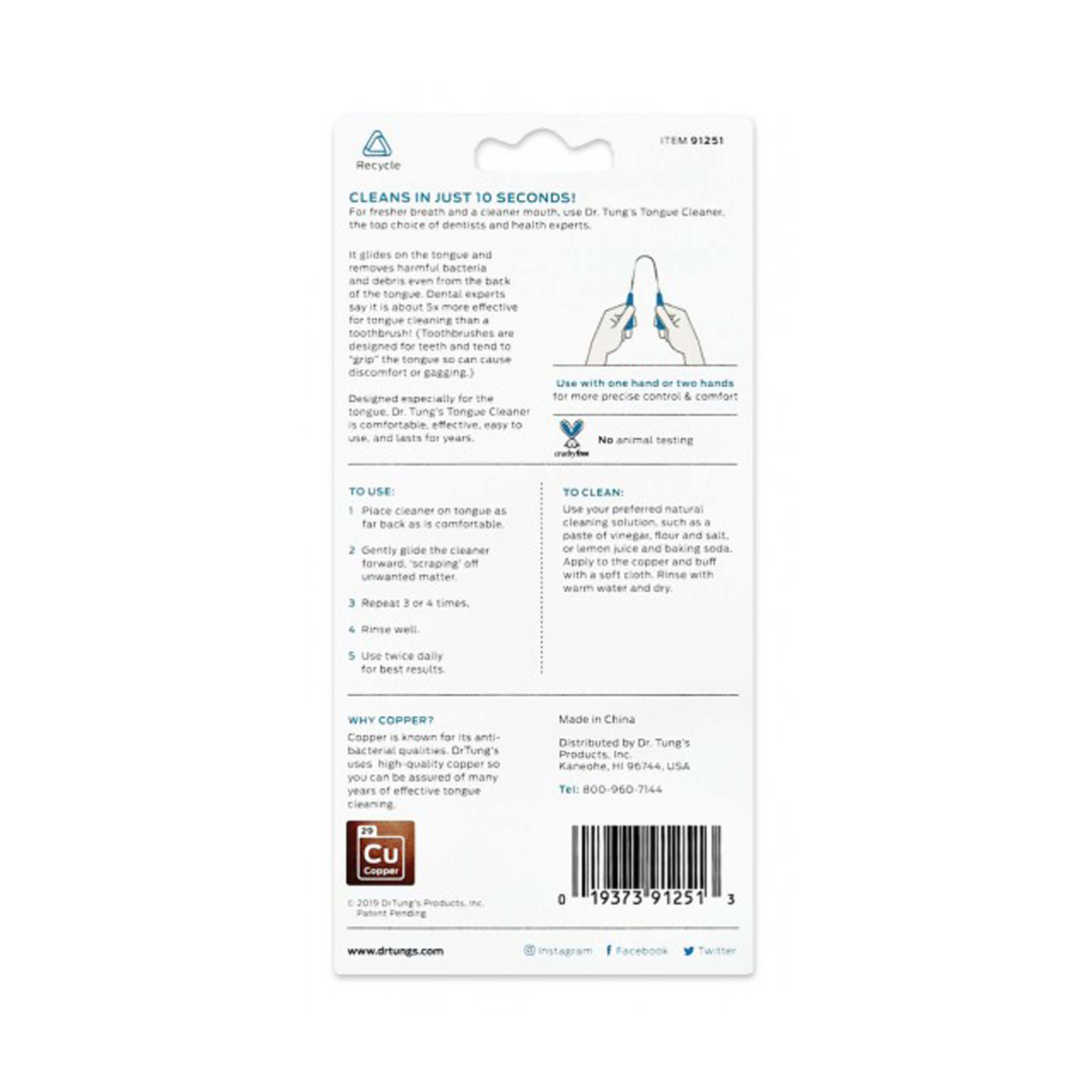 Dr Tung's Copper Tongue Cleaner