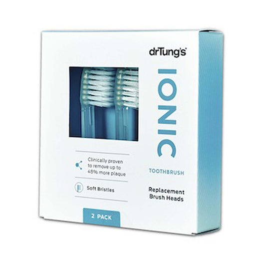 Dr Tung's Ionic Toothbrush (Soft) Replacement Heads 2x (Twin Pack)