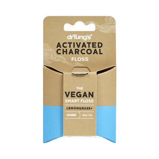 Dr Tung's Smart Vegan Dental Floss Charcoal & Lemongrass 27m