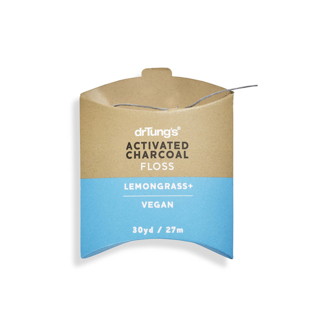 Dr Tung's Smart Vegan Dental Floss Charcoal & Lemongrass 27m