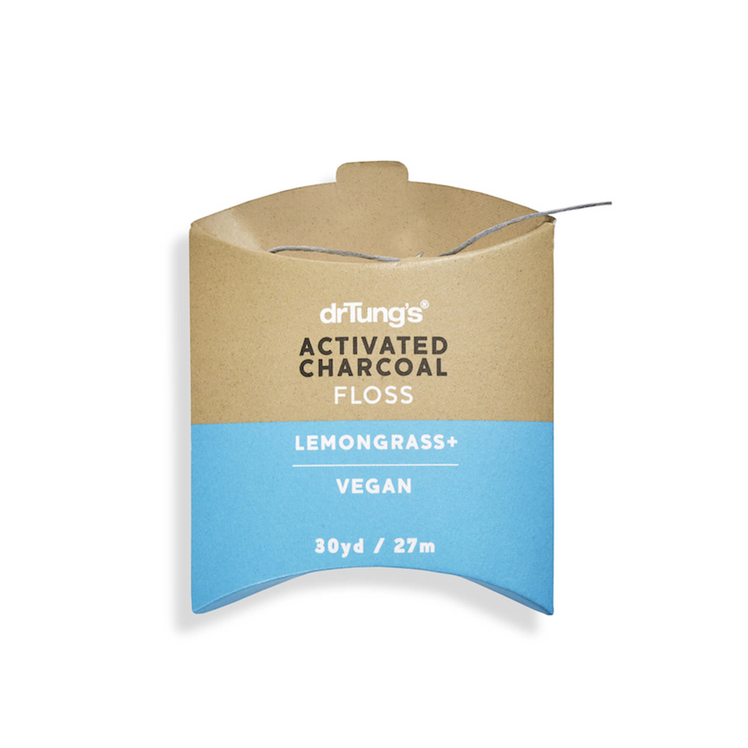 Dr Tung's Smart Vegan Dental Floss Charcoal & Lemongrass 27m