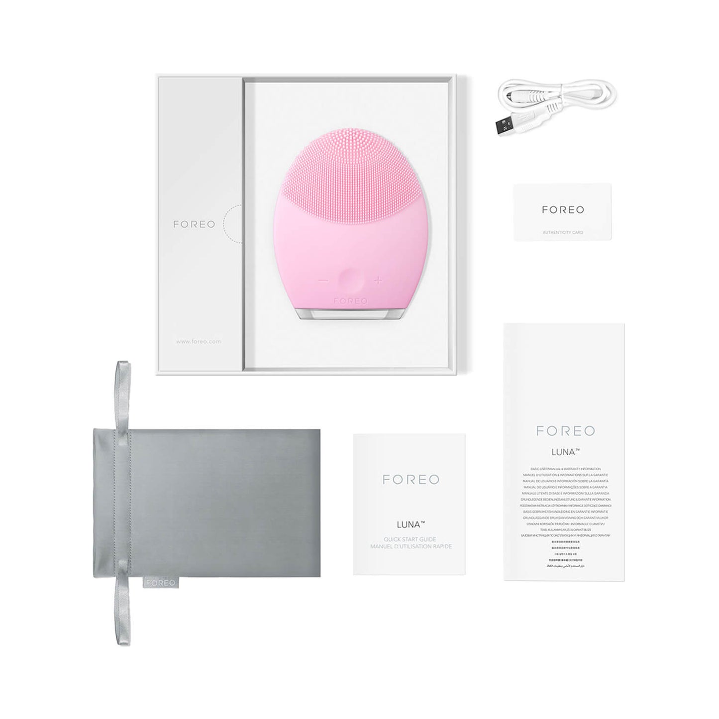 FOREO LUNA 2 Facial Cleansing Brush for Normal Skin What In the Box