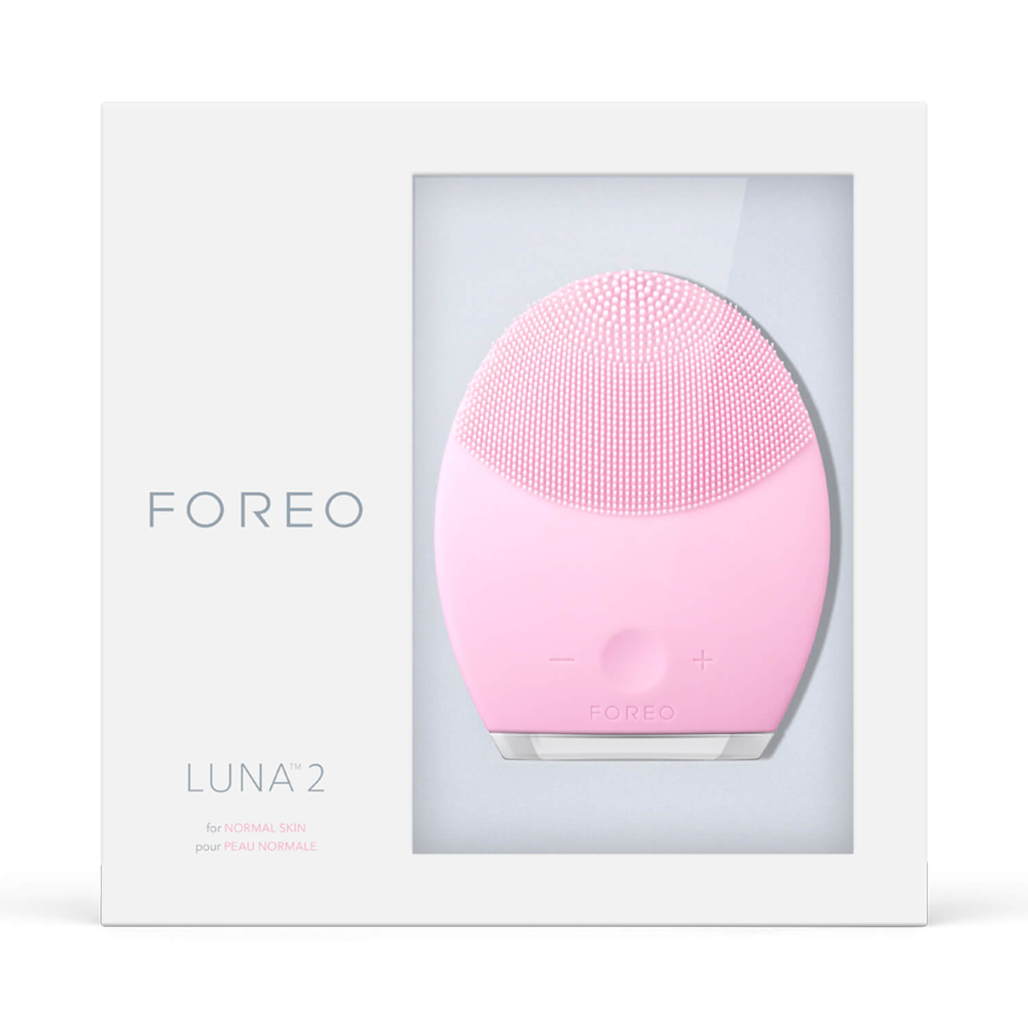 FOREO LUNA 2 Facial Cleansing Brush for Normal Pink Box Shadow