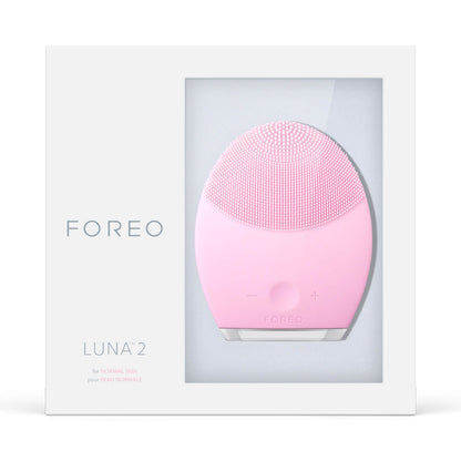 FOREO LUNA 2 Facial Cleansing Brush for Normal Pink Box Shadow