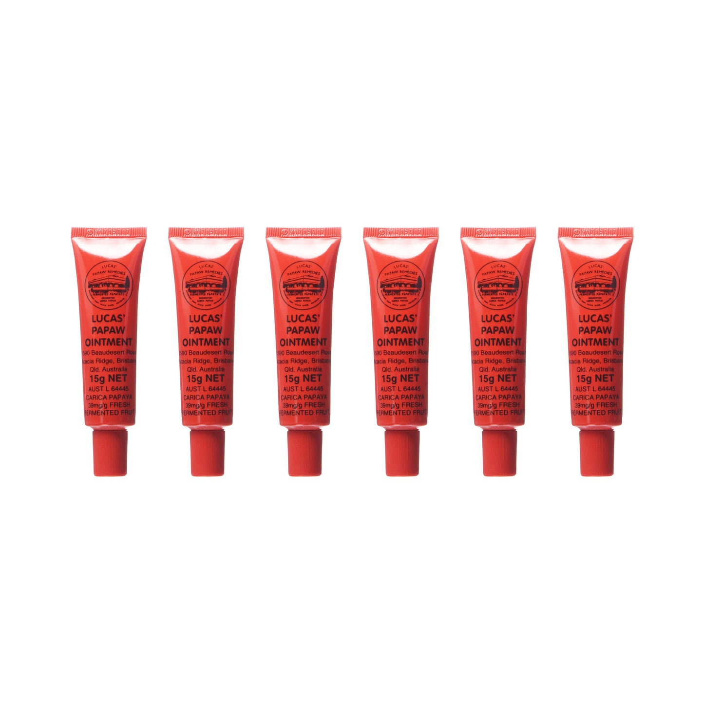 Lucas' Papaw Remedies Ointment Tube with Lip Applicator 15g Pack of 6