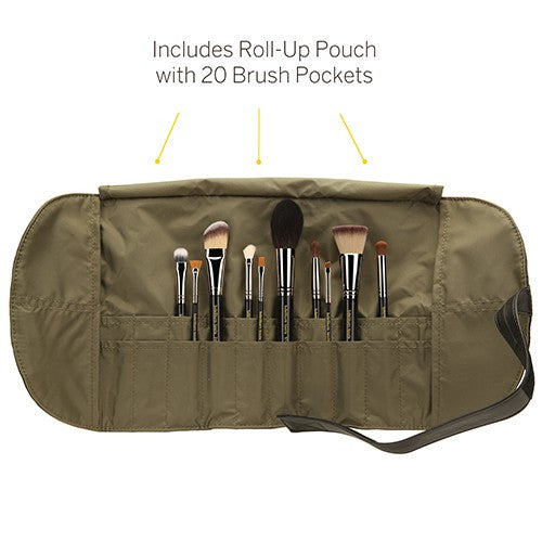 BDellium Tools Maestro The Key Essential 10pc Brush set with Roll up Pouch