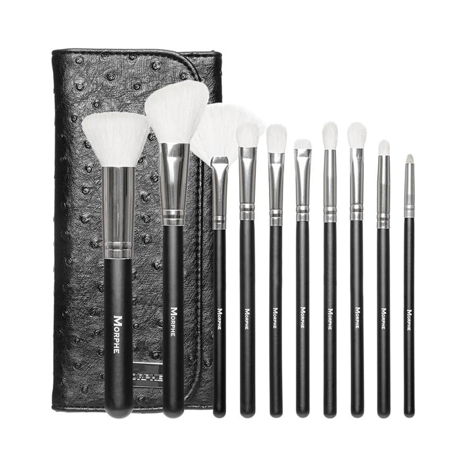 Morphe Cosmetics SET 692 10 Piece Deluxe Set w/ Ostrich Skin Snap Case