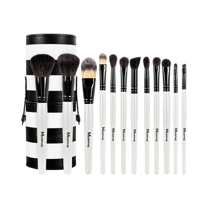 Morphe Cosmetics SET 706 12 Piece Black And White Travel Brush Set