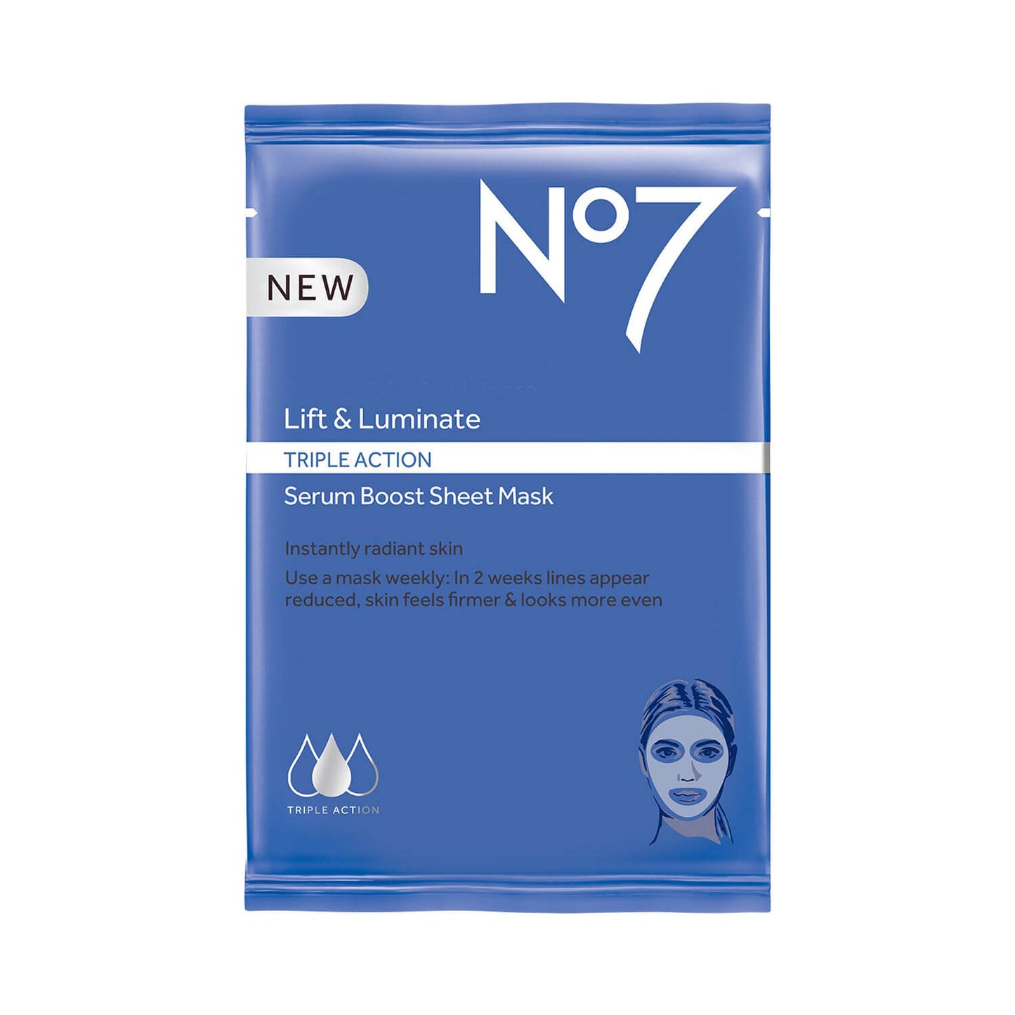 No7 Lift Luminate Triple Action Serum Boost Sheet Mask