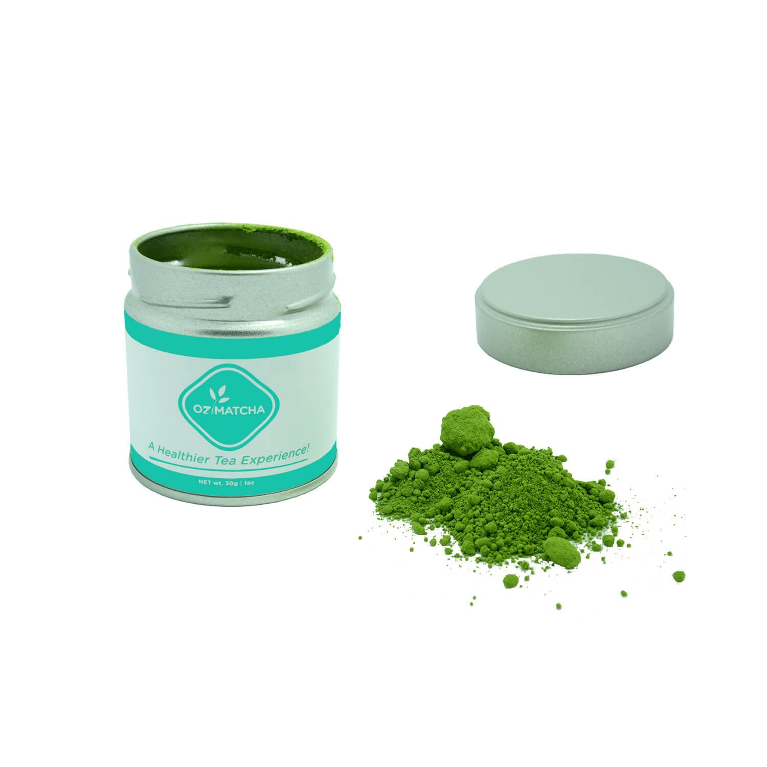 OZ MATCHA PREMIUM MATCHA GREEN TEA 30G TIN OPEN 2