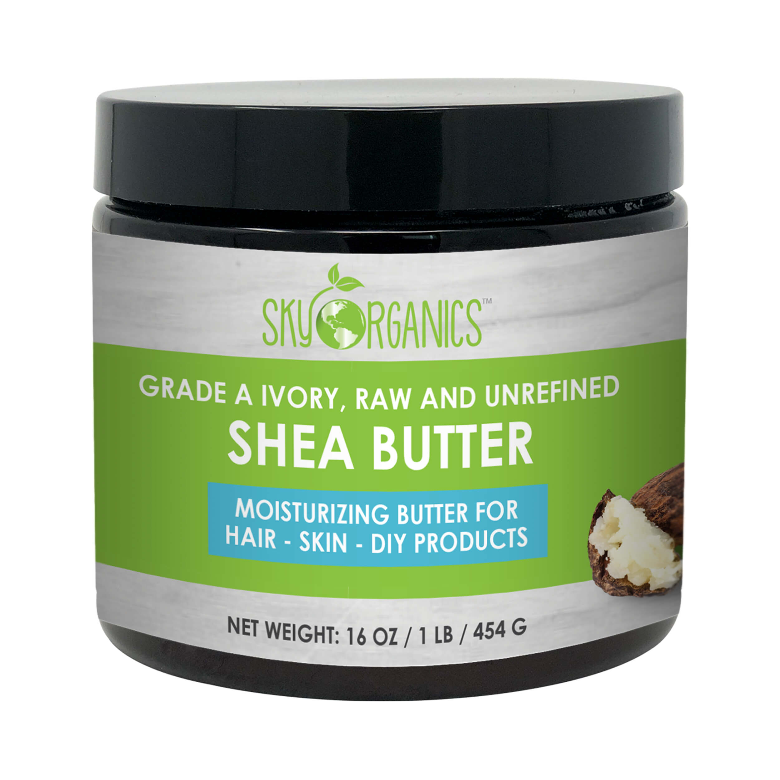 Sky Organics Shea Butter 100% Organic Unrefined Ivory 454g