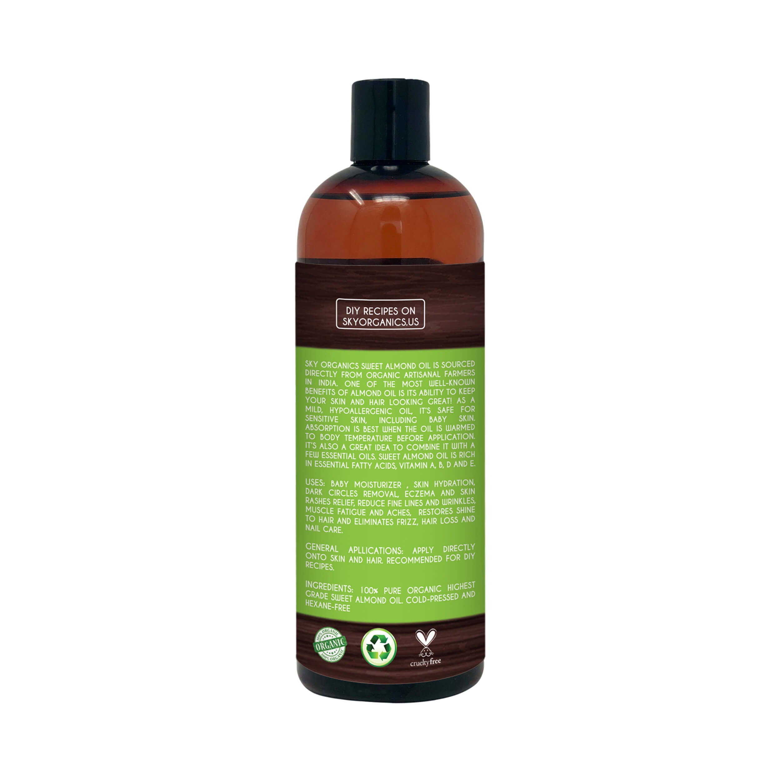 Sky Organics Sweet Almond Oil 473 mL