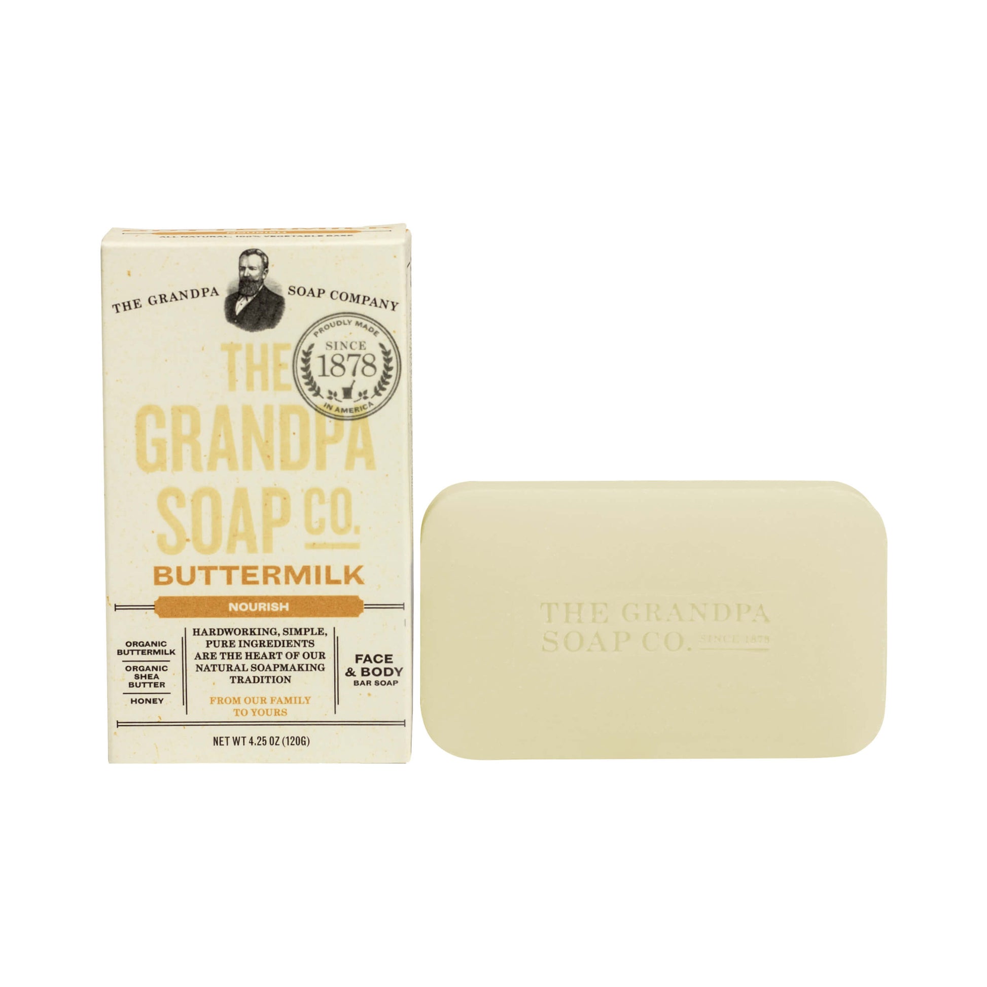 The Grandpa Soap Co Buttermilk Bar Soap Nourish 4.25 oz 120g